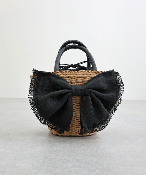 MIAN (ミアン)の「リボンかごバッグ(かごバッグ・レディース・ブラック/ベージュ・FREE)」の21枚目の写真