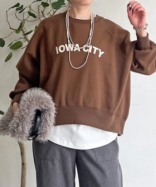 un dix cors(アンディコール)の「ウールフリースロゴプルオーバー(Tシャツ/カットソー・レディース・ネイビー/モカ/アイボリー・FREE)」の19枚目の写真