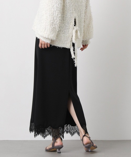 Gready Brilliant（グレディブリリアン）の「ジョーゼットレースタイト（スカート・レディース・ブラック/アイボリー・38/36）」の2枚目の写真