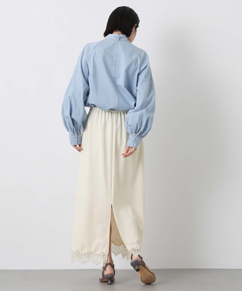 Gready Brilliant（グレディブリリアン）の「ジョーゼットレースタイト（スカート・レディース・ブラック/アイボリー・38/36）」の4枚目の写真