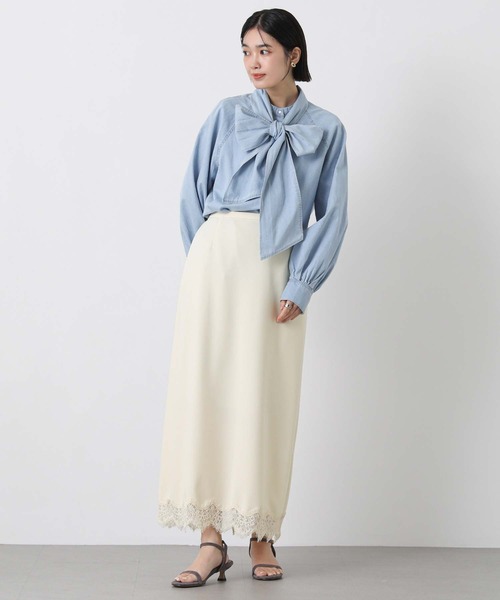 Gready Brilliant（グレディブリリアン）の「ジョーゼットレースタイト（スカート・レディース・ブラック/アイボリー・38/36）」の5枚目の写真