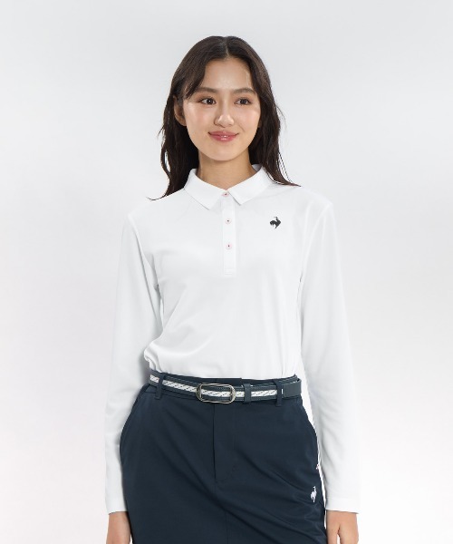 le coq sportif GOLF(ルコックスポルティフゴルフ)の「【DAILY】長袖シャツ(Tシャツ/カットソー・レディース・ネイビー/グレー/ホワイト・M/L/XL/3L/S)」の2枚目の写真