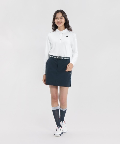 le coq sportif GOLF(ルコックスポルティフゴルフ)の「【DAILY】長袖シャツ(Tシャツ/カットソー・レディース・ネイビー/グレー/ホワイト・M/L/XL/3L/S)」の10枚目の写真