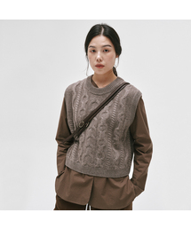 CASHMERE  WOOL ARAN VEST_3color