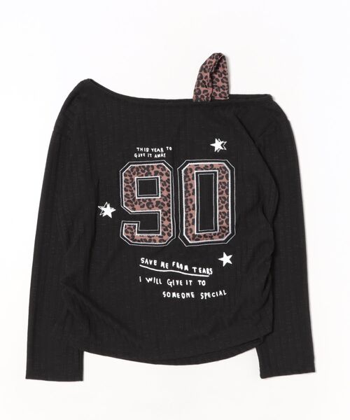 Ritzy(リッツィー)の「ロゴアップリケ刺繍ワンショルダーヒョウ柄テープスウエット(スウェット・レディース・ブラック・FREE)」の11枚目の写真