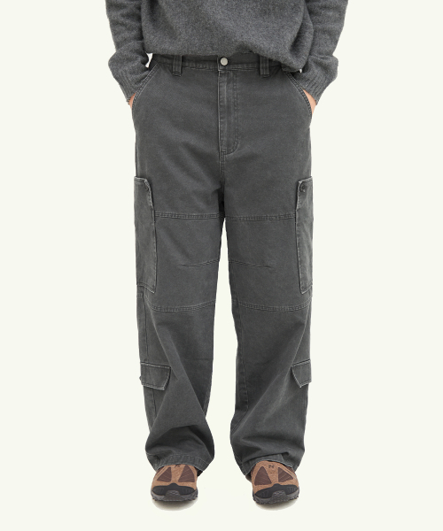 INTEMPOMOOD(インテンポムード)の「ボタンポケットカーゴパンツ_チャコール(その他パンツ・レディース・チャコール・MEDIUM/LARGE/X-LARGE)」の6枚目の写真