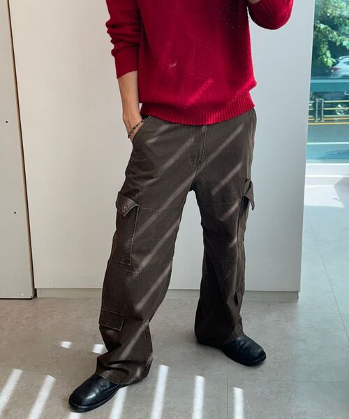 INTEMPOMOOD(インテンポムード)の「ボタンポケットカーゴパンツ_チャコール(その他パンツ・レディース・チャコール・MEDIUM/LARGE/X-LARGE)」の13枚目の写真