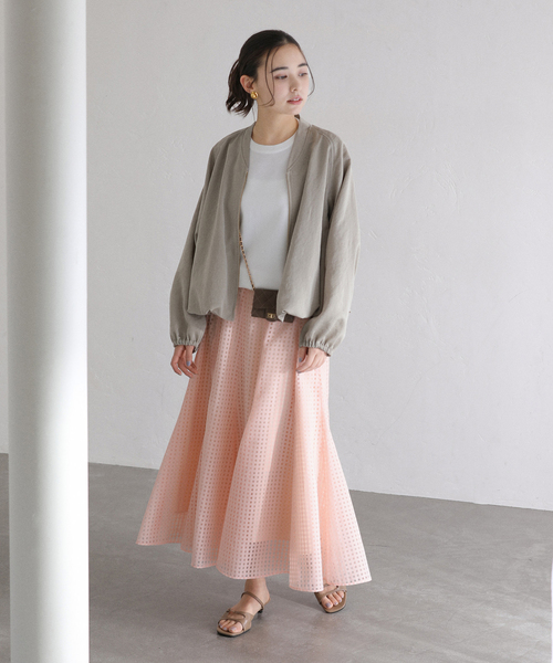 La TOTALITE（ラトータリテ）の「【洗える】シアーチェックパネルスカート（スカート・レディース・ホワイト/ピンク系その他/ネイビー・38/36）」の17枚目の写真