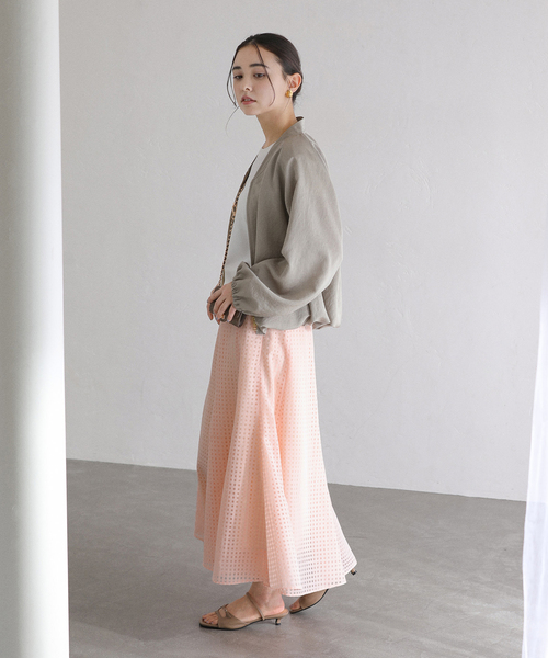 La TOTALITE（ラトータリテ）の「【洗える】シアーチェックパネルスカート（スカート・レディース・ホワイト/ピンク系その他/ネイビー・38/36）」の18枚目の写真