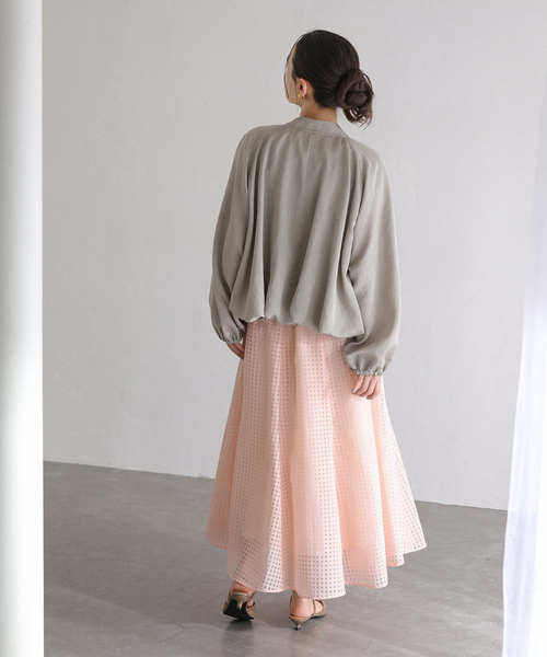 La TOTALITE（ラトータリテ）の「【洗える】シアーチェックパネルスカート（スカート・レディース・ホワイト/ピンク系その他/ネイビー・38/36）」の20枚目の写真