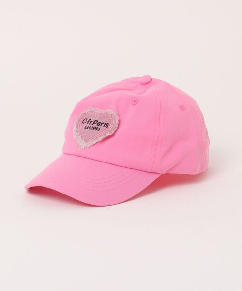 URBAN CHERRY(アーバンチェリー)の「フリンジハートワッペンライクキャップ(キャップ・キッズ・ピンク/スモークピンク・FREE)」の1枚目の写真