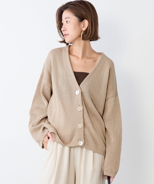 MICA&DEAL(マイカ&ディール)の「Vネックルーズニットカーディガン(ニット/セーター・レディース・グレイッシュベージュ/ベージュ/ダークグレー・FREE)」の13枚目の写真