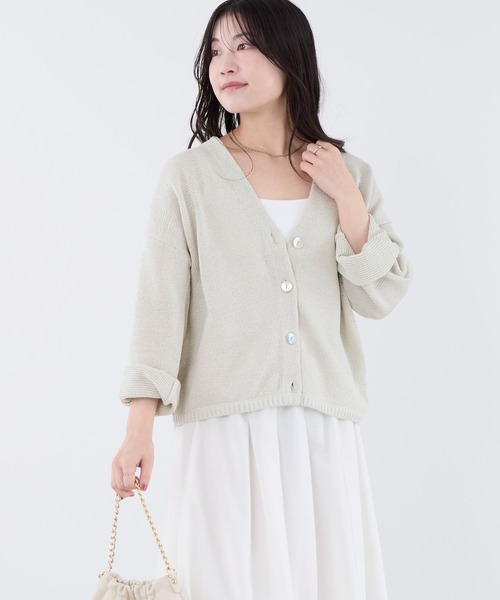 MICA&DEAL(マイカ&ディール)の「Vネックルーズニットカーディガン(ニット/セーター・レディース・グレイッシュベージュ/ベージュ/ダークグレー・FREE)」の6枚目の写真