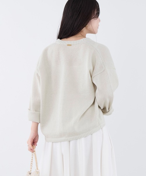 MICA&DEAL(マイカ&ディール)の「Vネックルーズニットカーディガン(ニット/セーター・レディース・グレイッシュベージュ/ベージュ/ダークグレー・FREE)」の7枚目の写真