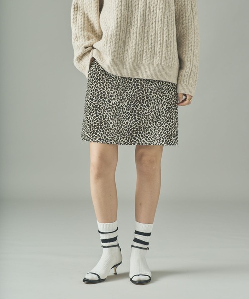Curensology(カレンソロジー)の「Curensology(カレンソロジー)/<C.S.G>レオパードタイトスカート(スカート・レディース・ホワイト・FREE)」の1枚目の写真