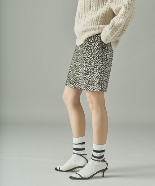 Curensology(カレンソロジー)の「Curensology(カレンソロジー)/<C.S.G>レオパードタイトスカート(スカート・レディース・ホワイト・FREE)」の5枚目の写真