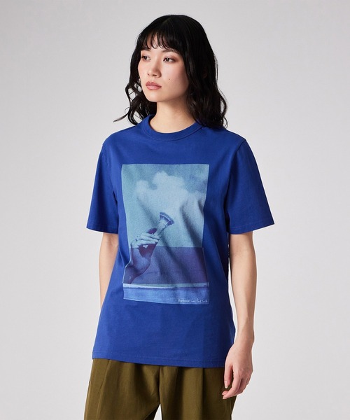 Paul Smith(ポールスミス)の「ウィメンズ Paul Smith Loves Barbour "Scoop" Tシャツ / 165907 MTS1613(Tシャツ/カットソー・レディース・ブルー/オフホワイト・X-SMALL)」の16枚目の写真