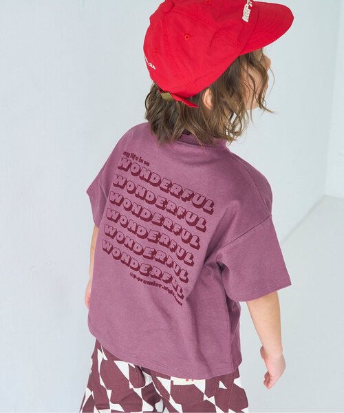 p.premier（ピードットプルミエ）の「【再入荷】イロチ買いしたいシンプルロゴ半袖Tシャツ(キッズサイズ)_リンク（Tシャツ/カットソー・キッズ・オレンジ/パープル/イエロー/ブラウン/ダークブラウン/ピンク/レッド/サーモンピンク/ブルー/クリーム/オフホワイト/ブラック/エメラルド/サックスブルー・80/90/100/110/120/130/140）」の9枚目の写真