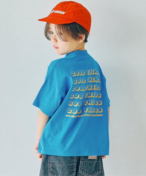 p.premier（ピードットプルミエ）の「【再入荷】イロチ買いしたいシンプルロゴ半袖Tシャツ(キッズサイズ)_リンク（Tシャツ/カットソー・キッズ・オレンジ/パープル/イエロー/ブラウン/ダークブラウン/ピンク/レッド/サーモンピンク/ブルー/クリーム/オフホワイト/ブラック/エメラルド/サックスブルー・80/90/100/110/120/130/140）」の8枚目の写真