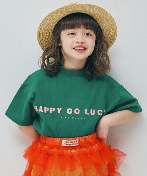 p.premier（ピードットプルミエ）の「【再入荷】イロチ買いしたいシンプルロゴ半袖Tシャツ(キッズサイズ)_リンク（Tシャツ/カットソー・キッズ・オレンジ/パープル/イエロー/ブラウン/ダークブラウン/ピンク/レッド/サーモンピンク/ブルー/クリーム/オフホワイト/ブラック/エメラルド/サックスブルー・80/90/100/110/120/130/140）」の6枚目の写真