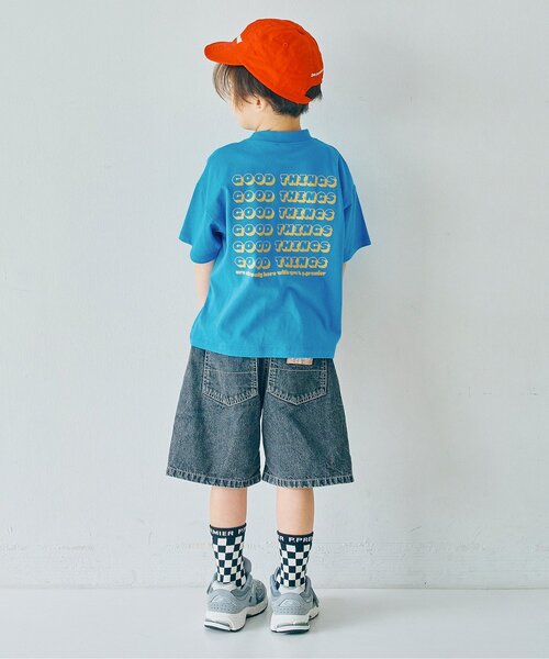 p.premier（ピードットプルミエ）の「【再入荷】イロチ買いしたいシンプルロゴ半袖Tシャツ(キッズサイズ)_リンク（Tシャツ/カットソー・キッズ・オレンジ/パープル/イエロー/ブラウン/ダークブラウン/ピンク/レッド/サーモンピンク/ブルー/クリーム/オフホワイト/ブラック/エメラルド/サックスブルー・80/90/100/110/120/130/140）」の18枚目の写真