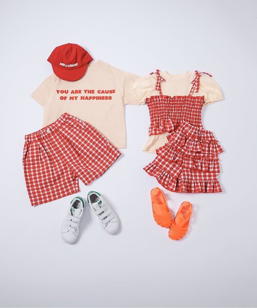 p.premier（ピードットプルミエ）の「【再入荷】イロチ買いしたいシンプルロゴ半袖Tシャツ(キッズサイズ)_リンク（Tシャツ/カットソー・キッズ・オレンジ/パープル/イエロー/ブラウン/ダークブラウン/ピンク/レッド/サーモンピンク/ブルー/クリーム/オフホワイト/ブラック/エメラルド/サックスブルー・80/90/100/110/120/130/140）」の20枚目の写真