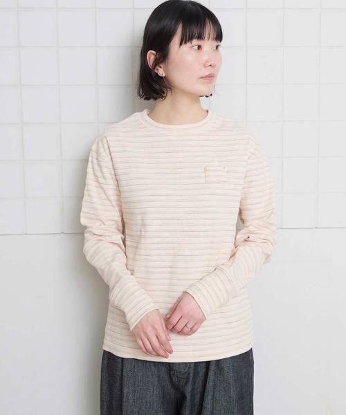 l'atelier du savon（アトリエドサボン）の「ちいさなポケットのワッフルプルオーバー（Tシャツ/カットソー・レディース・パープル/グリーン/マルチ・FREE）」の3枚目の写真