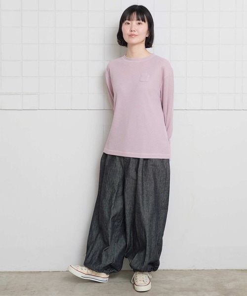 l'atelier du savon（アトリエドサボン）の「ちいさなポケットのワッフルプルオーバー（Tシャツ/カットソー・レディース・パープル/グリーン/マルチ・FREE）」の16枚目の写真