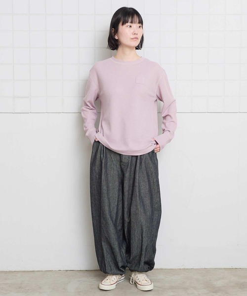 l'atelier du savon（アトリエドサボン）の「ちいさなポケットのワッフルプルオーバー（Tシャツ/カットソー・レディース・パープル/グリーン/マルチ・FREE）」の20枚目の写真