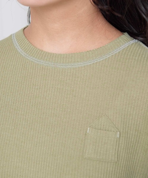 l'atelier du savon（アトリエドサボン）の「ちいさなポケットのワッフルプルオーバー（Tシャツ/カットソー・レディース・パープル/グリーン/マルチ・FREE）」の5枚目の写真