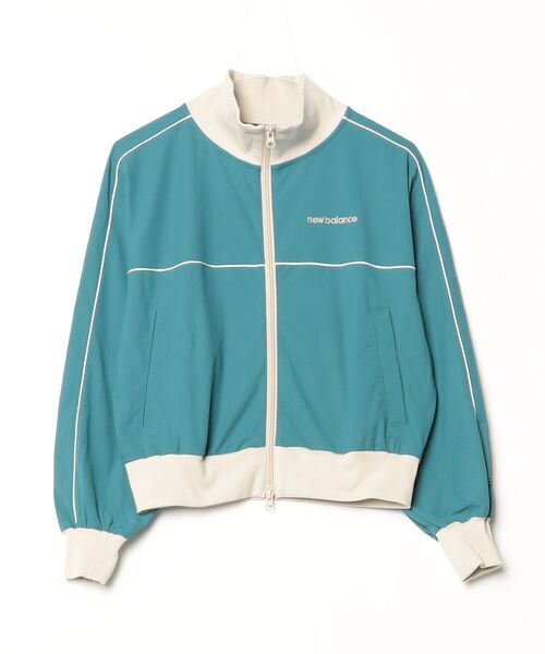 NEW BALANCE（ニューバランス）の「レトロジャージージャケット（ジャージ・レディース・ベージュ/サックスブルー・SMALL/MEDIUM/LARGE/X-LARGE）」の2枚目の写真