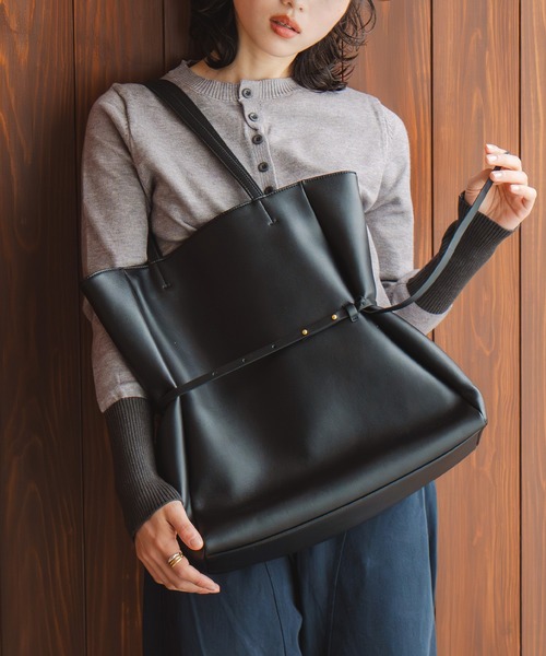 LA MARGE】【A4対応】フロントベルト ソフト トートバッグ 