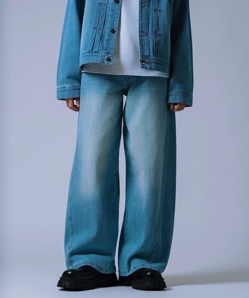 NULL（ヌル）の「【nl】【Unisex】ワイド フレア デニムパンツ（デニムパンツ・メンズ・ブラック/ブルー/サックスブルー/ブラック系・X-LARGE/LARGE/MEDIUM/SMALL）」の3枚目の写真
