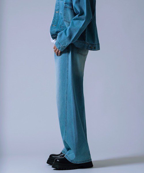 NULL（ヌル）の「【nl】【Unisex】ワイド フレア デニムパンツ（デニムパンツ・メンズ・ブラック/ブルー/サックスブルー/ブラック系・X-LARGE/LARGE/MEDIUM/SMALL）」の14枚目の写真