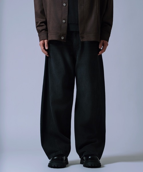 NULL（ヌル）の「【nl】【Unisex】ワイド フレア デニムパンツ（デニムパンツ・メンズ・ブラック/ブルー/サックスブルー/ブラック系・X-LARGE/LARGE/MEDIUM/SMALL）」の5枚目の写真