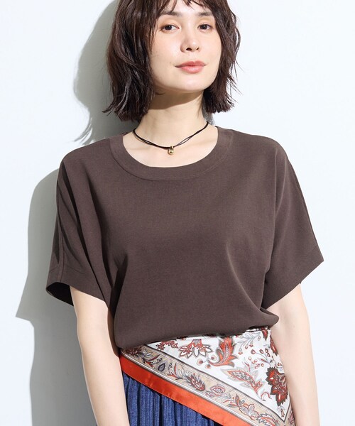 INDIVI（インディヴィ）の「【洗える／コットン】ドライタッチさらりニットT（ニット/セーター・レディース・グリーン/ブラウン系その他/ピンク系/ベージュ系その他6/ブラック系2・38/05/13/15 /34/19）」の9枚目の写真