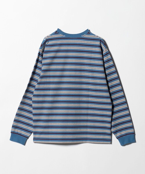 NICE WEATHER＞ボーダー ロングスリーブ Tシャツ/COBALT（Tシャツ