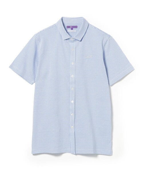 BEAMS GOLF(ビームスゴルフ)の「PURPLE LABEL / ストレッチ サッカー ギンガム シャツ(ポロシャツ・メンズ・ネイビー/サックスブルー/グレー・MEDIUM/SMALL/X-LARGE/LARGE)」の16枚目の写真