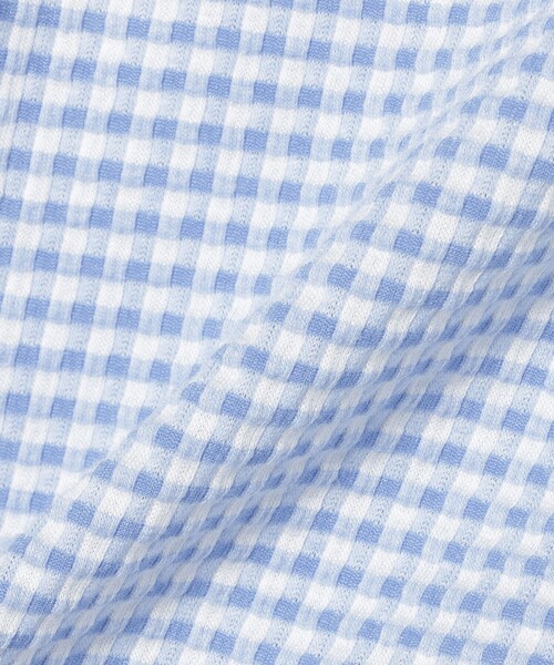 BEAMS GOLF(ビームスゴルフ)の「PURPLE LABEL / ストレッチ サッカー ギンガム シャツ(ポロシャツ・メンズ・ネイビー/サックスブルー/グレー・MEDIUM/SMALL/X-LARGE/LARGE)」の4枚目の写真