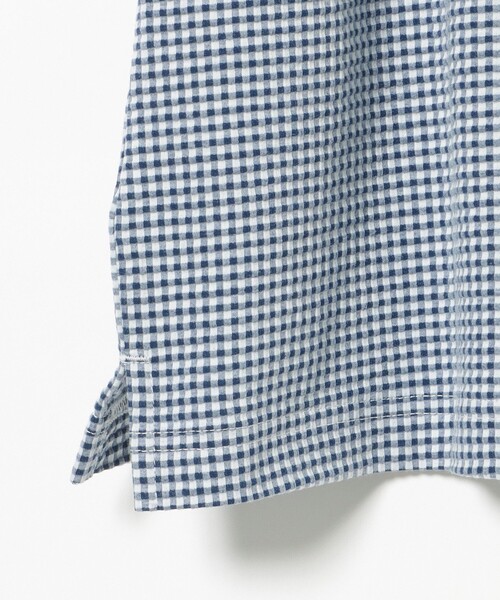 BEAMS GOLF(ビームスゴルフ)の「PURPLE LABEL / ストレッチ サッカー ギンガム シャツ(ポロシャツ・メンズ・ネイビー/サックスブルー/グレー・MEDIUM/SMALL/X-LARGE/LARGE)」の8枚目の写真