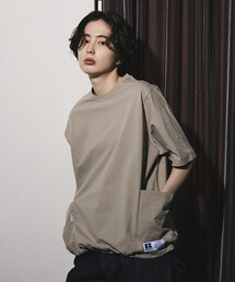 RUSSELL ATHLETIC/ラッセルアスレティック 限定展開 RUSSELL ATHLETIC×FREAK'S STORE 別注 ビッグシルエット ヘムコード サイドポケット Tシャツ