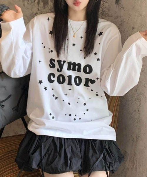Vipoa(ヴィポア)の「スターメッセージプリントカットソー(Tシャツ/カットソー・レディース・ホワイト/ブラック・FREE)」の3枚目の写真