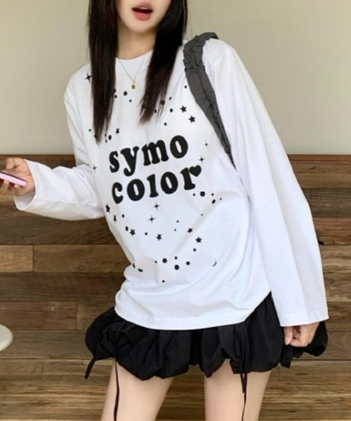 Vipoa(ヴィポア)の「スターメッセージプリントカットソー(Tシャツ/カットソー・レディース・ホワイト/ブラック・FREE)」の7枚目の写真
