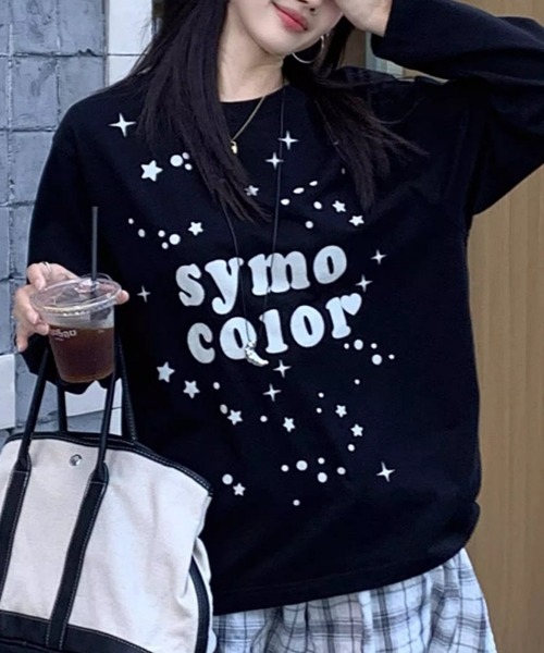 Vipoa(ヴィポア)の「スターメッセージプリントカットソー(Tシャツ/カットソー・レディース・ホワイト/ブラック・FREE)」の10枚目の写真