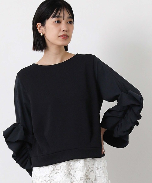 MARECHAL TERRE(マルシャルテル)の「ラッフルギャザー7分袖カットソー(Tシャツ/カットソー・レディース・オフホワイト/ネイビー・FREE)」の15枚目の写真