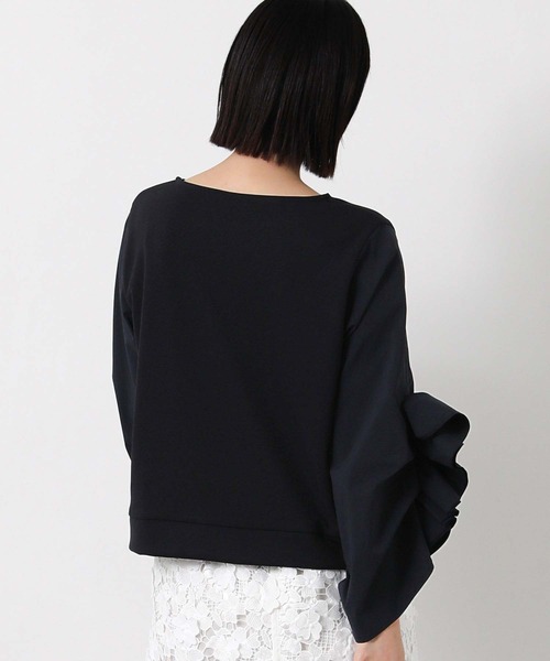 MARECHAL TERRE(マルシャルテル)の「ラッフルギャザー7分袖カットソー(Tシャツ/カットソー・レディース・オフホワイト/ネイビー・FREE)」の17枚目の写真