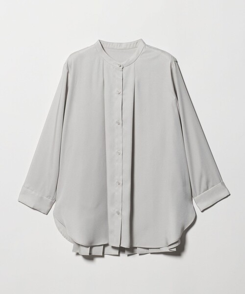 A DAY IN THE LIFE UNITED ARROWS(アデイインザライフユナイテッドアローズ)の「バックプリーツ チュニックシャツ 7分袖 <A DAY IN THE LIFE>(シャツ/ブラウス・レディース・その他1/ライトブルー/ライトグレー・FREE)」の2枚目の写真