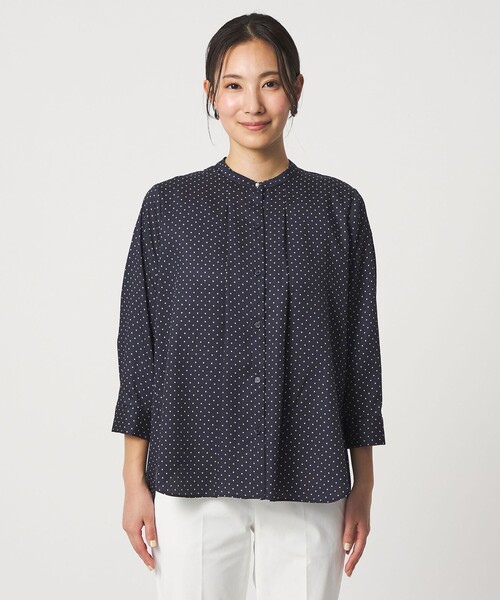 A DAY IN THE LIFE UNITED ARROWS(アデイインザライフユナイテッドアローズ)の「バックプリーツ チュニックシャツ 7分袖 <A DAY IN THE LIFE>(シャツ/ブラウス・レディース・その他1/ライトブルー/ライトグレー・FREE)」の7枚目の写真