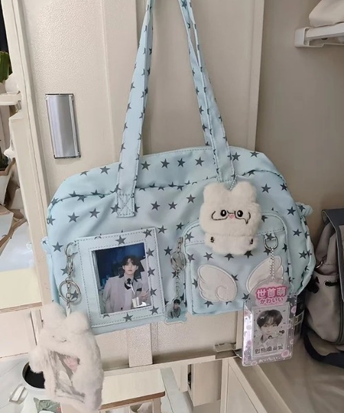 LAC-VERT（ラック・ヴェール）の「【推し活】エンジェルコアハンドバッグ（ハンドバッグ・レディース・ブルー/ピンク/ホワイト/グレー・FREE）」の3枚目の写真