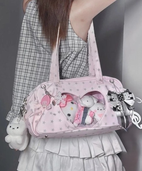 LAC-VERT（ラック・ヴェール）の「【推し活】エンジェルコアハンドバッグ（ハンドバッグ・レディース・ブルー/ピンク/ホワイト/グレー・FREE）」の10枚目の写真